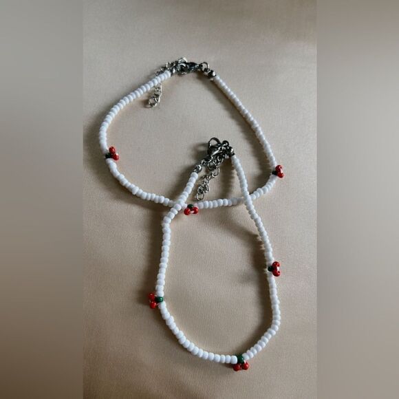 boho cherry anklet A548 - Picture 3 of 4